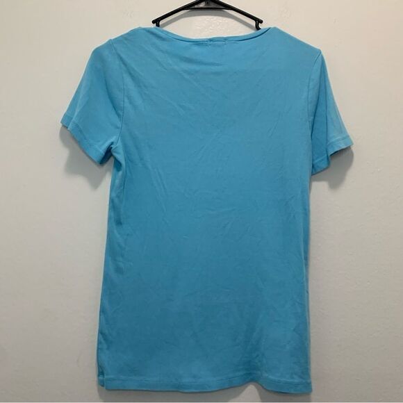 J Crew Factory Light Blue Cotton Tee Size Medium - Picture 2 of 4